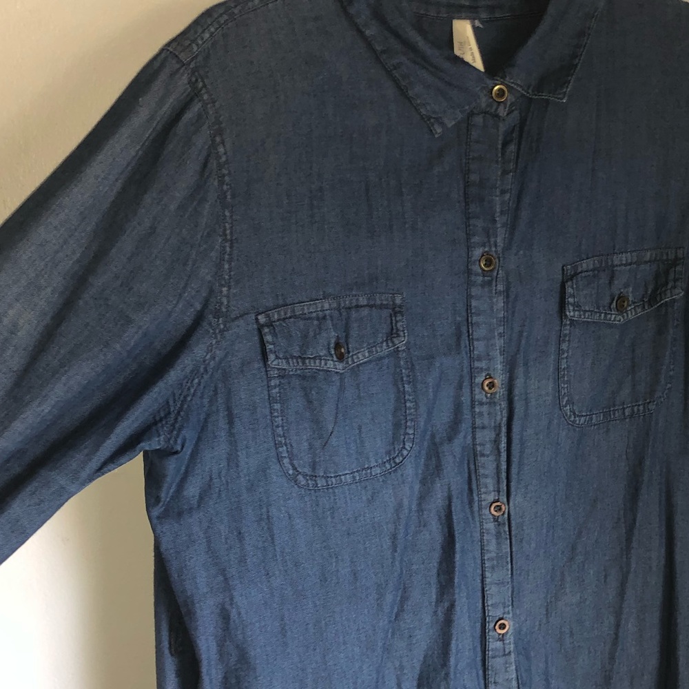 Long Denim Button Down Dress